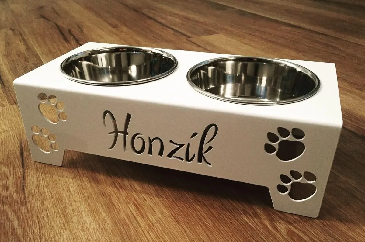 Personalized Double Pet Bowl Stand