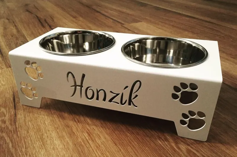 Personalized Double Pet Bowl Stand