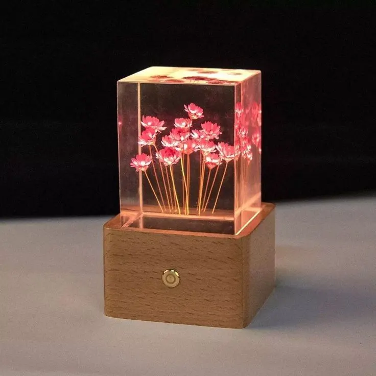 Resin Flower Lamp